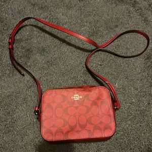 Coach red crossbody purse